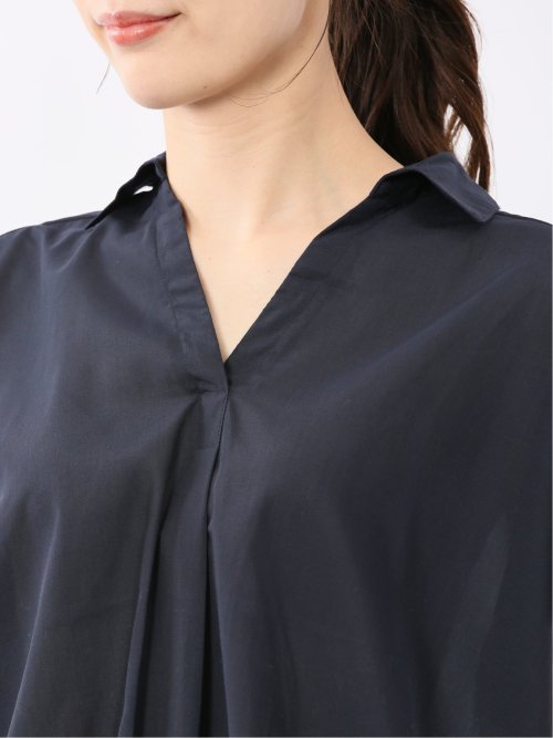 フロントタックかぶり スキッパーシャツ