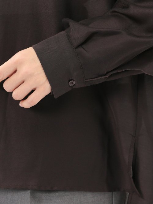 マオカラー 袖フリル ブラウス