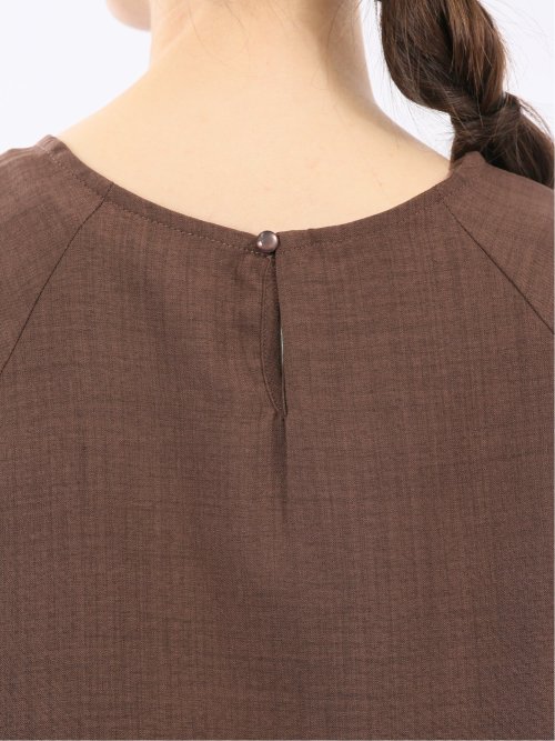 麻調合繊 コクーン半袖ブラウス