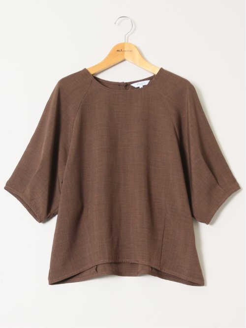 麻調合繊 コクーン半袖ブラウス