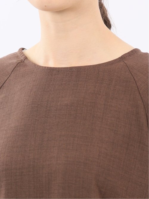 麻調合繊 コクーン半袖ブラウス