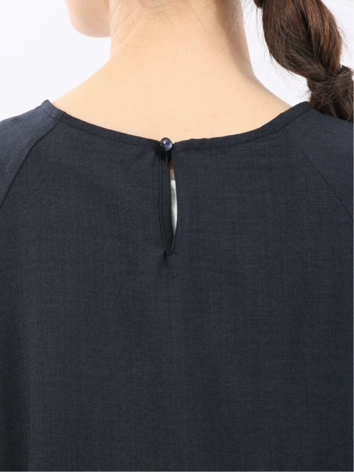 麻調合繊 コクーン半袖ブラウス