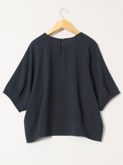 麻調合繊 コクーン半袖ブラウス