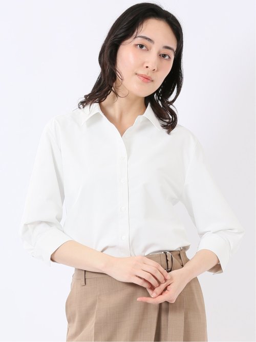 汗染み防止 UVカット 防シワ 7分袖 ブラウス