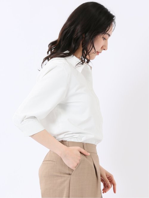 汗染み防止 UVカット 防シワ 7分袖 ブラウス