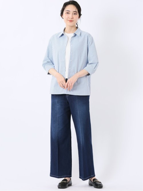 汗染み防止 UVカット 防シワ 7分袖 ブラウス