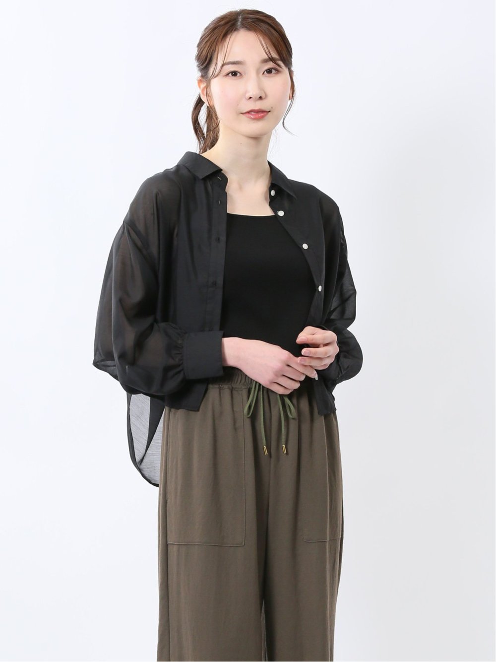 ショート シアー長袖シャツ