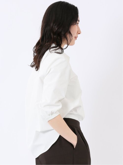 汗染み防止 UVカット 防シワ 7分袖 スキッパー ブラウス