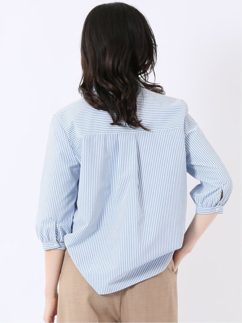 汗染み防止 UVカット 防シワ 7分袖 スキッパー ブラウス