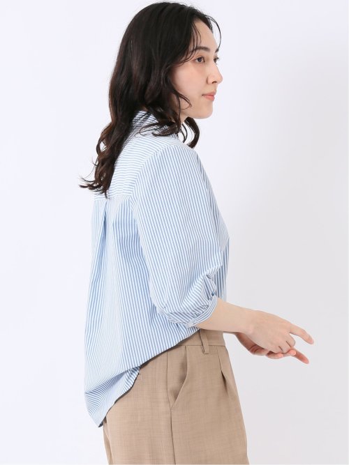 汗染み防止 UVカット 防シワ 7分袖 スキッパー ブラウス