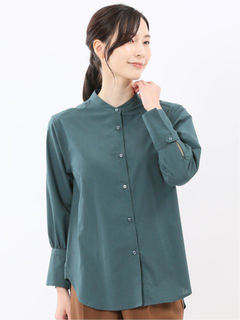 マオカラー 長袖ブラウス