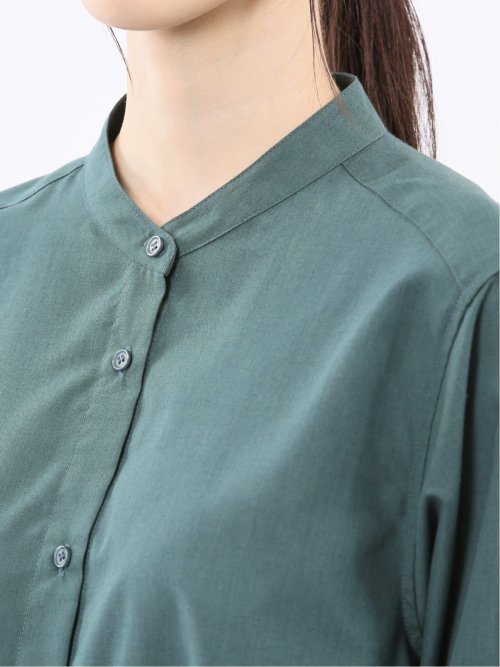 マオカラー 長袖ブラウス