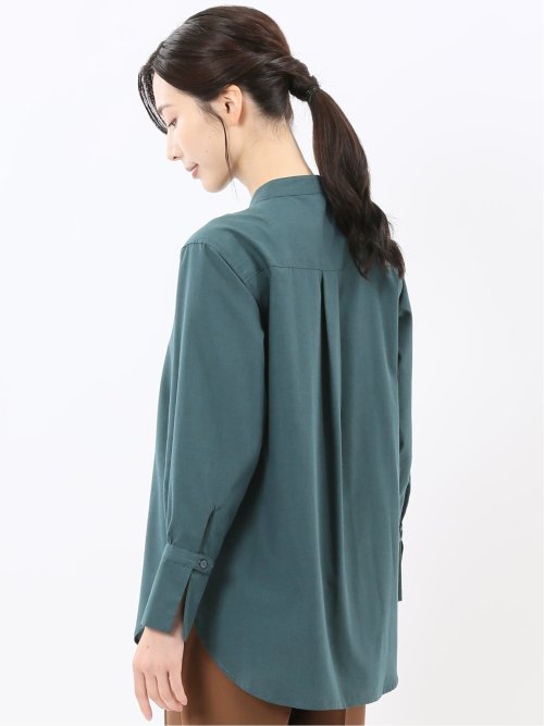 マオカラー 長袖ブラウス