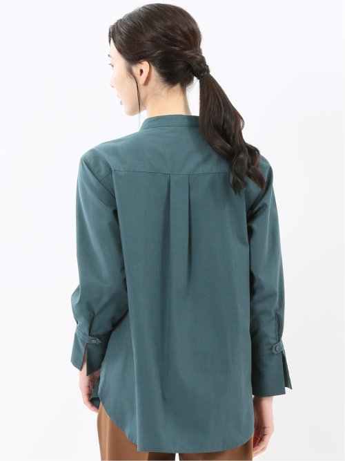 マオカラー 長袖ブラウス