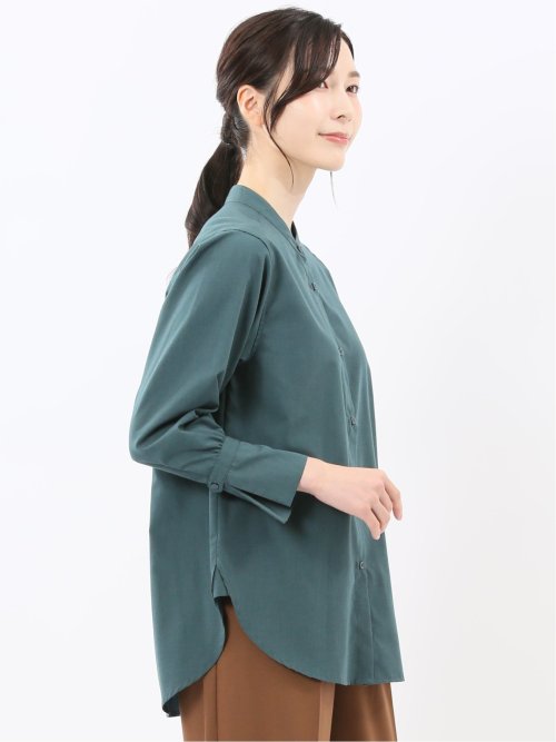 マオカラー 長袖ブラウス