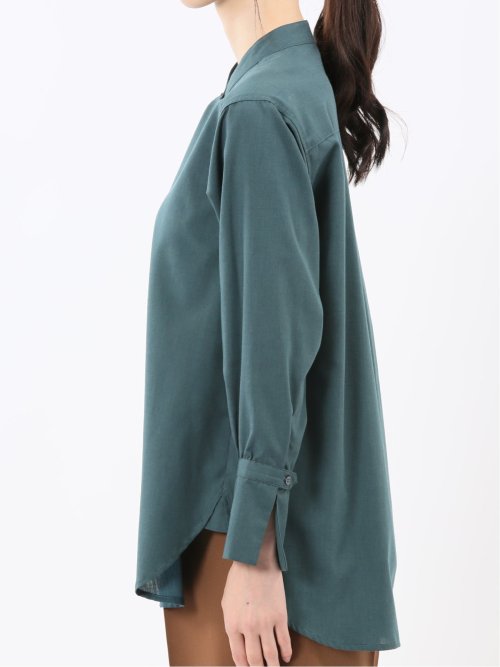 マオカラー 長袖ブラウス