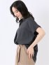 軽量 UVカット 防シワ スキッパー 半袖 プルオーバー ブラウス レディース