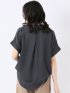 軽量 UVカット 防シワ スキッパー 半袖 プルオーバー ブラウス レディース
