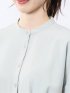 麻調合繊 バンドカラー 半袖ブラウス（セットアップ可能）