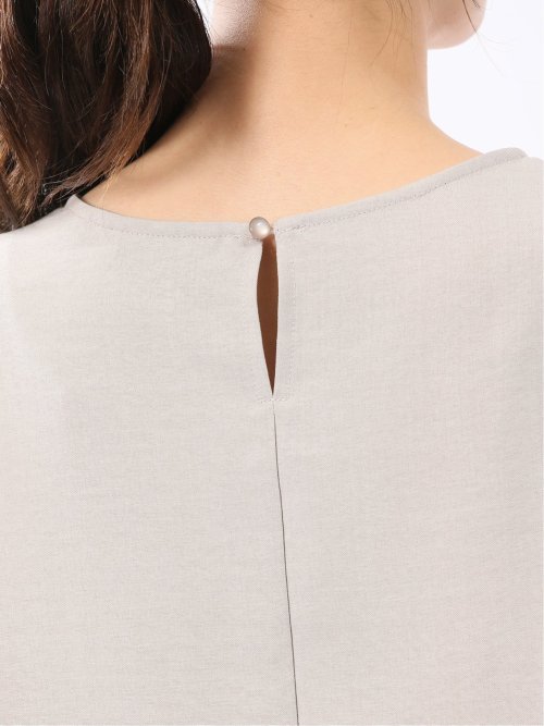 麻調合繊 プルオーバー 半袖ブラウス(セットアップ可能)