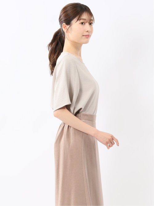 麻調合繊 プルオーバー 半袖ブラウス(セットアップ可能)