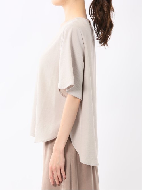 麻調合繊 プルオーバー 半袖ブラウス(セットアップ可能)