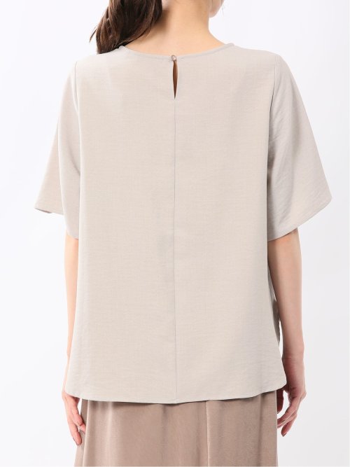麻調合繊 プルオーバー 半袖ブラウス(セットアップ可能)