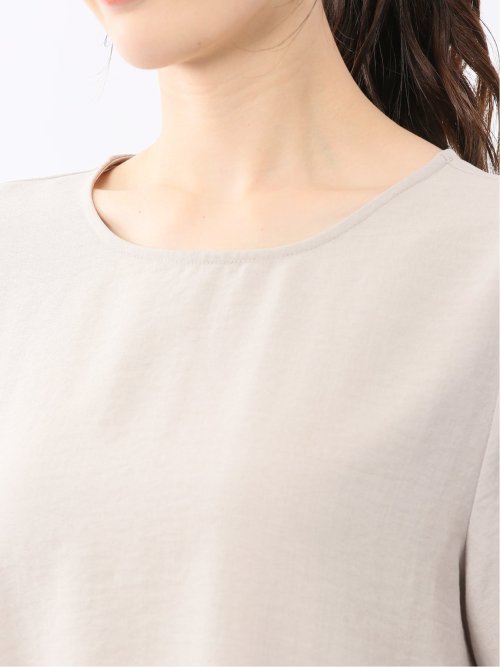 麻調合繊 プルオーバー 半袖ブラウス(セットアップ可能)