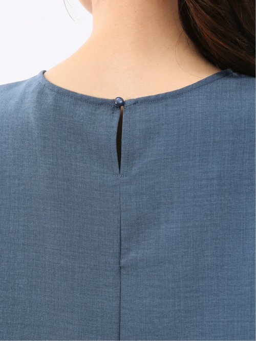 麻調合繊 プルオーバー 半袖ブラウス(セットアップ可能)