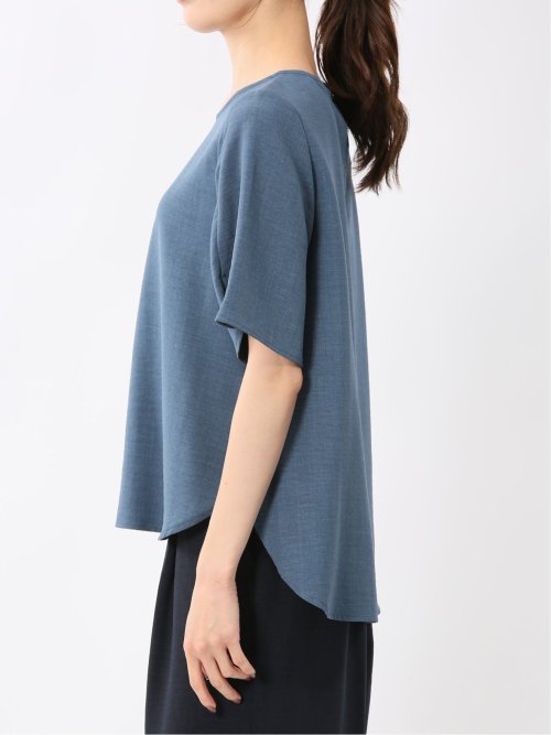 麻調合繊 プルオーバー 半袖ブラウス(セットアップ可能)