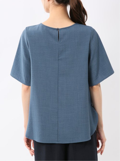 麻調合繊 プルオーバー 半袖ブラウス(セットアップ可能)