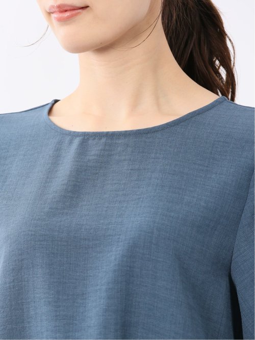 麻調合繊 プルオーバー 半袖ブラウス(セットアップ可能)