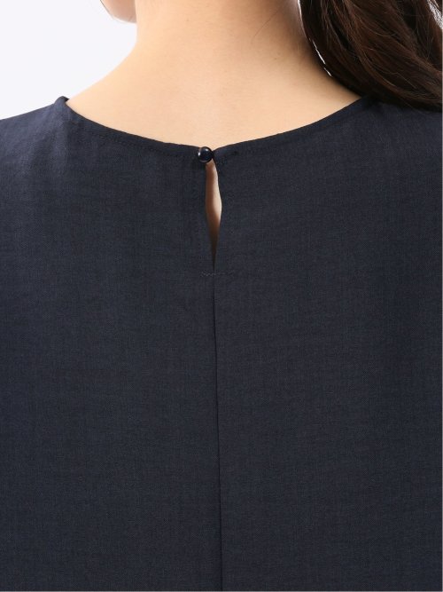 麻調合繊 プルオーバー 半袖ブラウス(セットアップ可能)