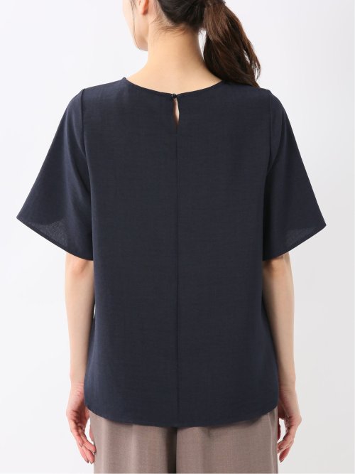 麻調合繊 プルオーバー 半袖ブラウス(セットアップ可能)
