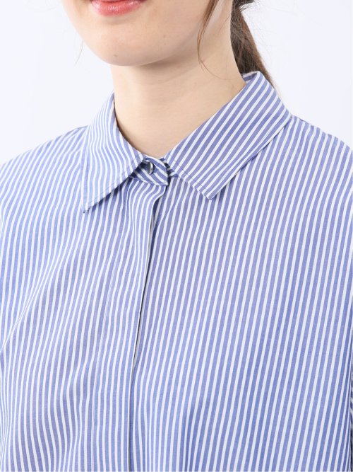 クロップド 比翼長袖ブラウス