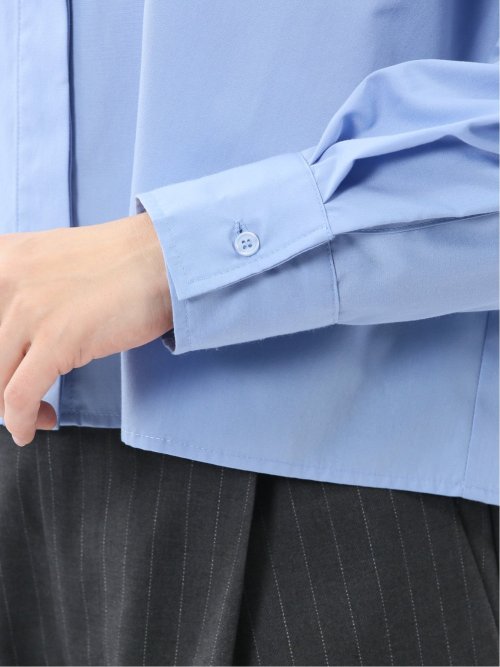 クロップド 比翼長袖ブラウス