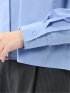 クロップド 比翼長袖ブラウス
