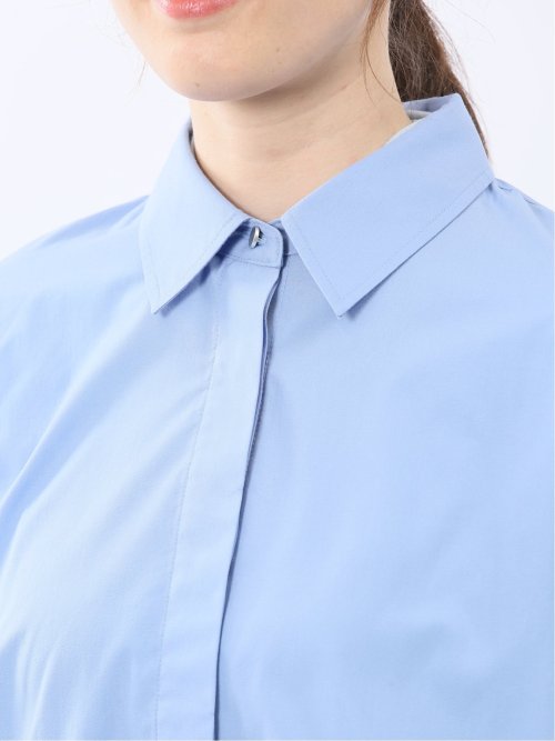 クロップド 比翼長袖ブラウス