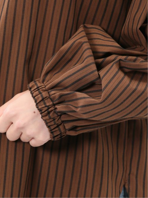 綿混ブロード ストライプ柄 シャツアウター