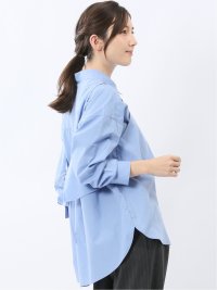 ビスチェ&レギュラーカラー長袖シャツ アンサンブル(M 73サックス 