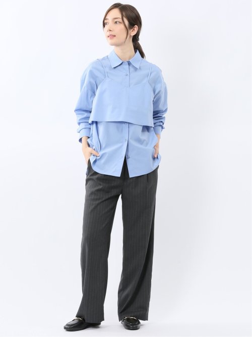 ビスチェ&レギュラーカラー長袖シャツ アンサンブル