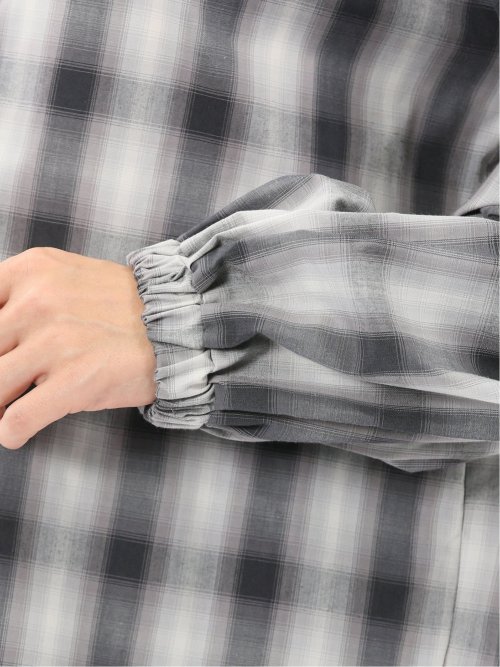 綿混ブロード チェック柄 シャツアウター