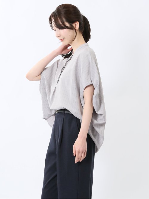 タンブラーブッチャー ストライプ柄 プルオーバーブラウス(セットアップ可能)