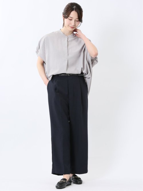 タンブラーブッチャー ストライプ柄 プルオーバーブラウス(セットアップ可能)