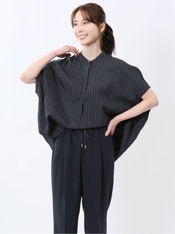 タンブラーブッチャー ストライプ柄 プルオーバーブラウス(セットアップ可能)