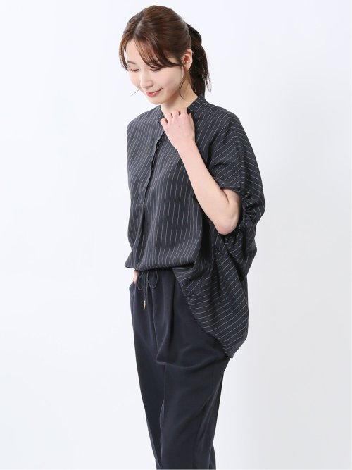 タンブラーブッチャー ストライプ柄 プルオーバーブラウス(セットアップ可能)