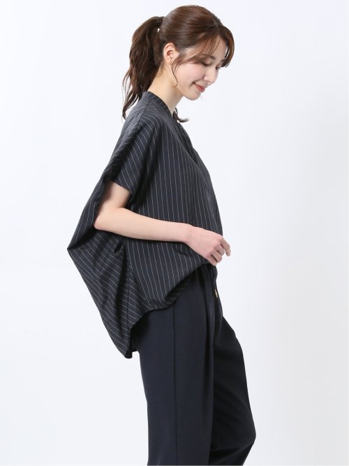 タンブラーブッチャー ストライプ柄 プルオーバーブラウス(セットアップ可能)