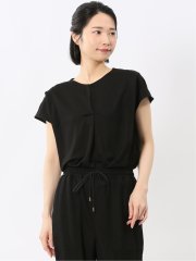 イノウェーブ/INNOWAVE 接触冷感 ストレッチ フレンチ袖 プルオーバーブラウス