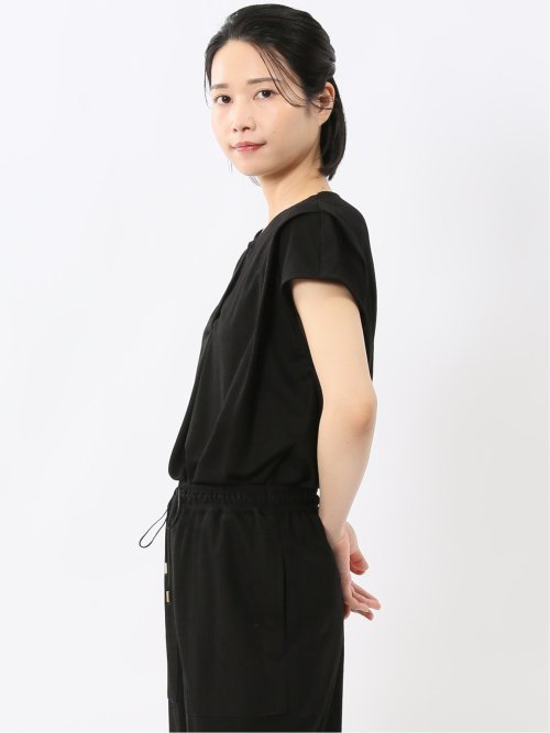 イノウェーブ/INNOWAVE 接触冷感 ストレッチ フレンチ袖 プルオーバーブラウス