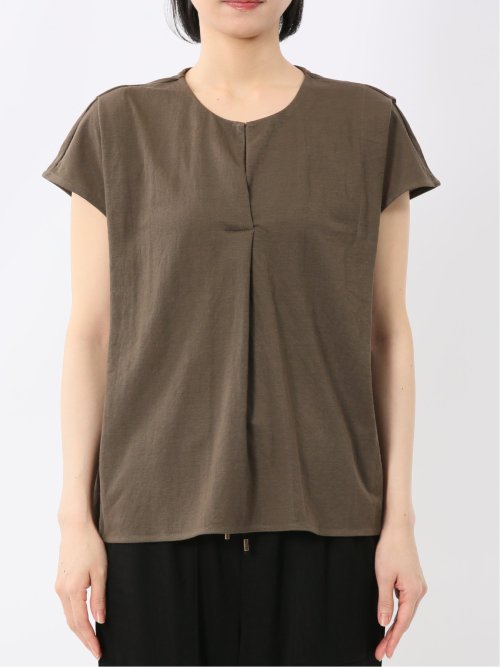 イノウェーブ/INNOWAVE 接触冷感 ストレッチ フレンチ袖 プルオーバーブラウス